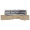 vidaXL Tuin Sofa Set 4 st Beige poly rattan