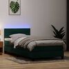 vidaXL Boxspring met matras en LED fluweel donkergroen 90x220 cm