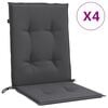 vidaXL Stoelkussens 4 st lage rug 100x50x4 cm stof gem&ecirc;leerd antraciet