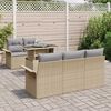 vidaXL Tuin Sofa Set met kussen met opslag 6 pcs Beige Poly Rattan