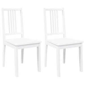 vidaXL Eetkamerstoelen 2 st massief hout rubber wit