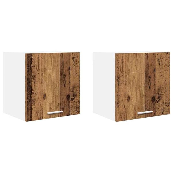 vidaXL Hangkast 2 pcs Oude Hout en Wit 40 x 31 x 40 cm Bewerkt hout