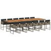 vidaXL 13-delige Tuinset met kussens poly rattan grijs