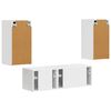 vidaXL TV Wandkast Set Wandgemonteerd 4 pcs Hoogglans wit Bewerkt hout