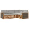 vidaXL Buiten bankenset met kussen 4 pcs Naturel en lichtgrijs