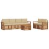 vidaXL Sofa-Sets 7 pcs Natuurlijk en Beige Massief Acaciahout