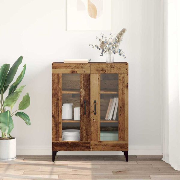 vidaXL Dressoir Oud Hout 69,5 x 34 x 90 cm Gemonteerd hout en ijzer