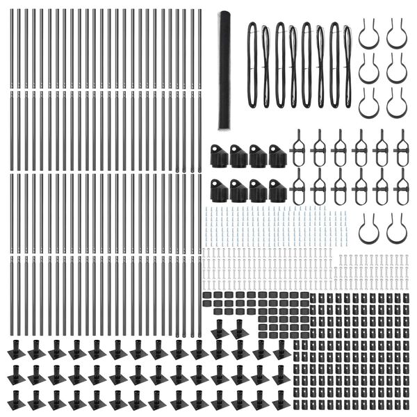 vidaXL Afrasteringspaal Grijs 100 x 1,4 m (25 mm gaas) Staal en PVC