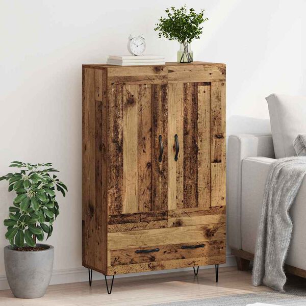 vidaXL Highboard met lade Oud Hout 69,5 x 31 x 115 cm Bewerkt hout