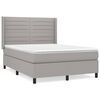 vidaXL Boxspring met matras stof lichtgrijs 140x190 cm