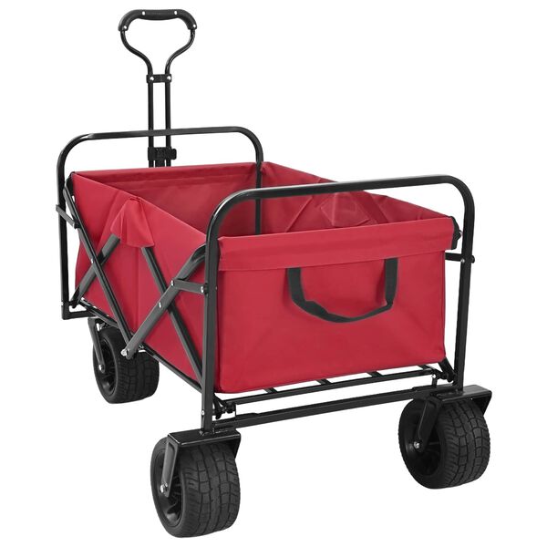 vidaXL Vouwbare Handtrolley Rood 89 x 63 x 96 cm Staal en Oxford stof