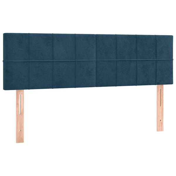 vidaXL Hoofdborden 144x5x78/88 cm fluweel donkerblauw