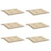 vidaXL Tuinstoelkussens 6 st 50x50x4 cm oxford stof beige