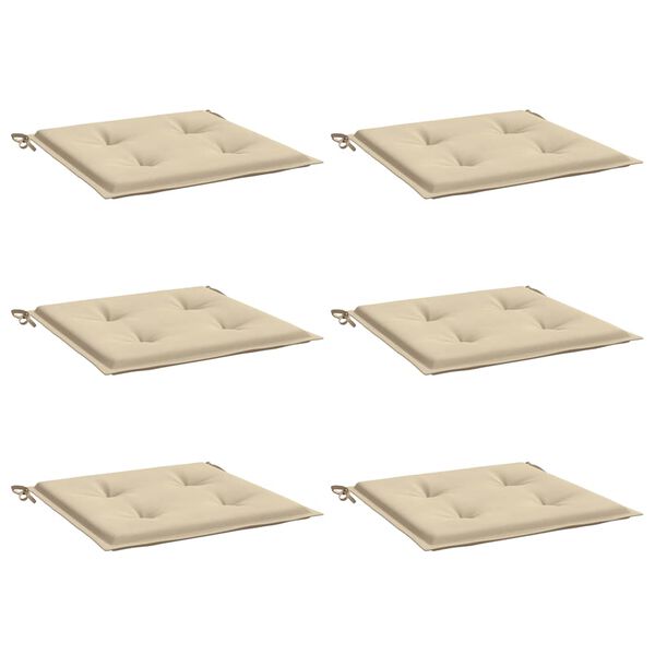 vidaXL Tuinstoelkussens 6 st 50x50x4 cm oxford stof beige
