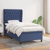 vidaXL Boxspring met matras stof blauw 90x200 cm