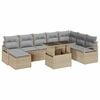 vidaXL Tuin Sofa Set 9 st Beige en Licht Grijs poly rattan
