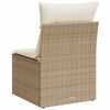vidaXL Tuinbank zonder armleuning met kussens poly rattan beige