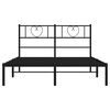 vidaXL Bedframe met hoofdbord metaal zwart 135x190 cm