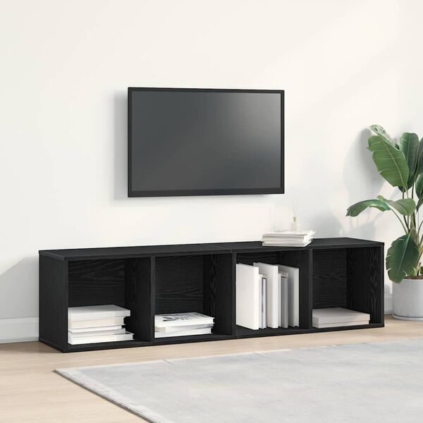 vidaXL Boekenkast met plank Zwart Eiken 143 x 30 x 36 cm Bewerkt hout