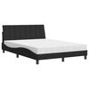 vidaXL Bed met matras "Hanko" fluweel zwart 140x200 cm