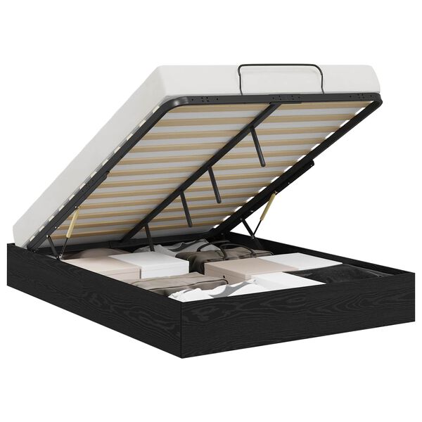 vidaXL Ottoman Bedframe met opslag Zwarte Eik 203 x 140 x 25 cm