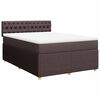 vidaXL Boxspring met matras stof donkerbruin 140x190 cm