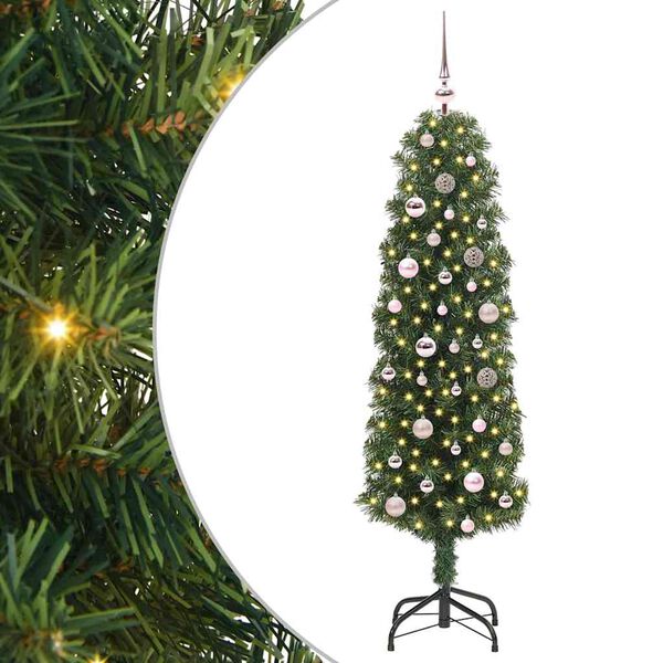 vidaXL Kunstkerstboom Groen 150 cm PVC en Staal en Kunststof