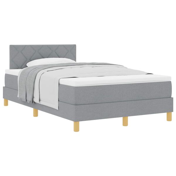 vidaXL Boxspringbed met matras Lichtgrijs 120 x 190 cm Stof