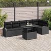 vidaXL Tuin Sofa Set met kussen met opslag 7 pcs Zwart Poly riet