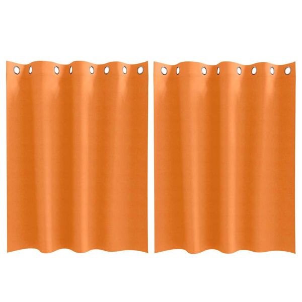 vidaXL Zwart-out Gordijnen met Ringen 2 pcs Feloranje 140 x 140 cm