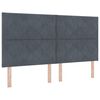 vidaXL LED Box Spring Bed Donkergrijs 180 x 200 cm Fluweel