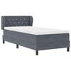 vidaXL Boxspringbed met matras Donkergrijs 90 x 190 cm Fluweel