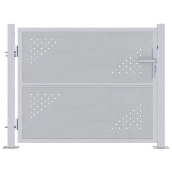 vidaXL Tuinpoort met slot Zilver 100 x 75 cm Roestvrij staal