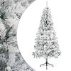vidaXL Kunstkerstboom 210 cm PVC en staal Groen en Wit