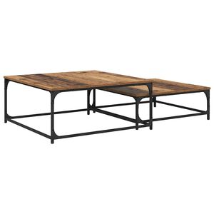 vidaXL Salontafel 2 pcs Oud Hout Bewerkt hout