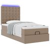 vidaXL Ottoman bed met matras en LED's 90x190cm kunstleer
