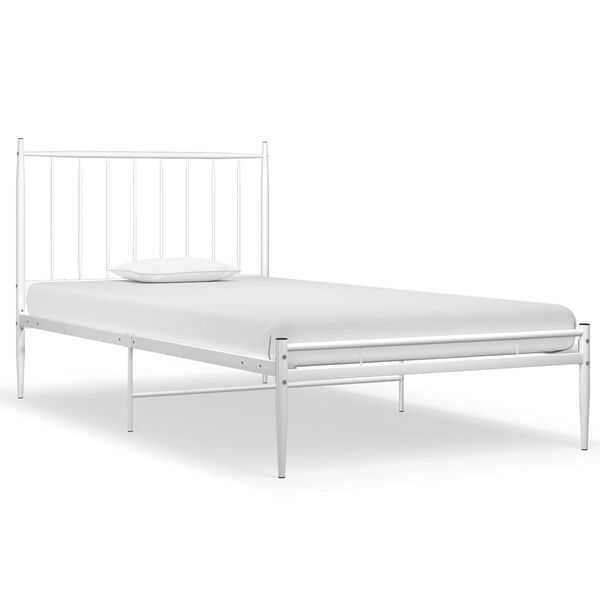 vidaXL Bedframe metaal wit 90x200 cm