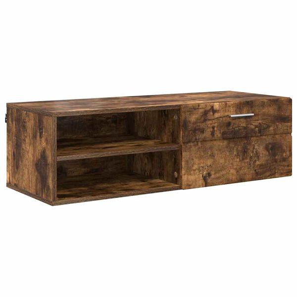 vidaXL Houten Kast Gerookt eiken 100,5 x 39 x 30 cm Bewerkt hout