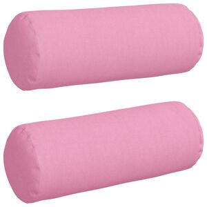 vidaXL Bolster Kussens 2 stuks Roze &Oslash; 25 x 70 cm Stof
