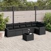 vidaXL 7-delige Loungeset met kussens poly rattan zwart