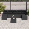 vidaXL Bankstel met kussen met opslag 8 pcs Zwart poly rattan