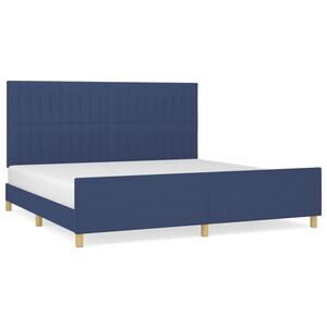 vidaXL Bedframe zonder matras stof blauw 200x200 cm