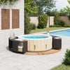 vidaXL Hottub-ombouw poly rattan en massief acaciahout zwart