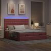 vidaXL Ottoman bed met matrassen en LED's 160x200cm fluweel roze