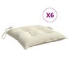 vidaXL Stoelkussens 6 st 50x50x7 cm oxford stof cr&egrave;mewit