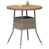 vidaXL Dinertafel Grijs en Acacia 70 x 70 x 73 cm Massief Acaciahout