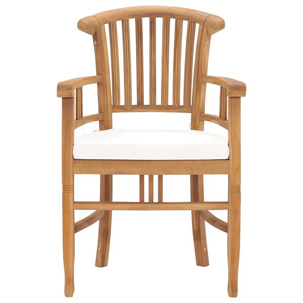 vidaXL 5-delige Tuinset met kussens massief teakhout