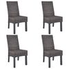vidaXL Eetkamerstoelen 4 st kubu rattan en mangohout bruin