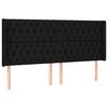 vidaXL Hoofdbord met randen 203x16x118/128 cm stof zwart