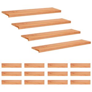 vidaXL Trapmatten 16 st Lak 120 x 25 x 2 cm Massief beukenhout